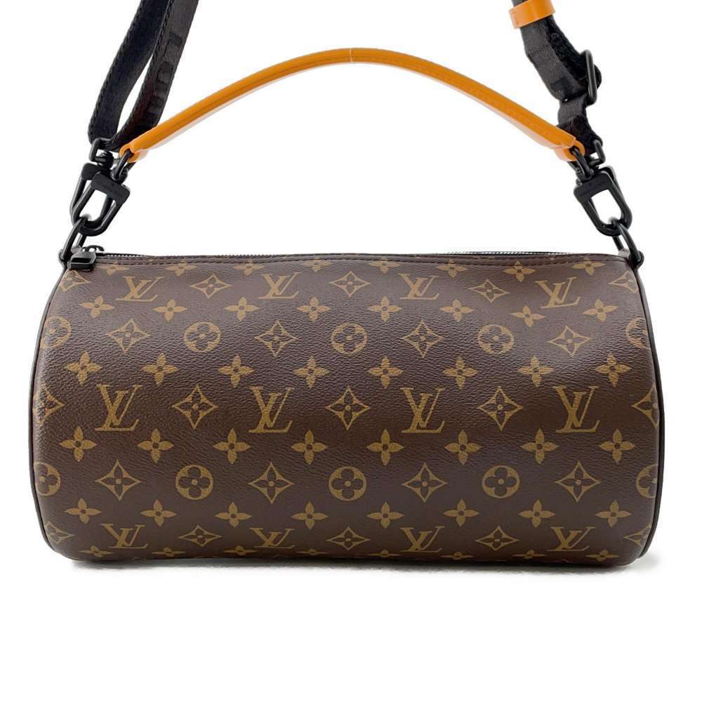 Louis Vuitton Shoulder Bag Monogram Macassar Brown Soft Polochon Handbag Black